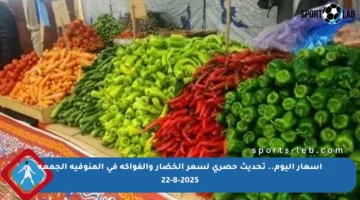 أسعار اليوم.. تحديث حصري لسعر الخضار والفواكه في المنوفية الجمعة 22-8-2025